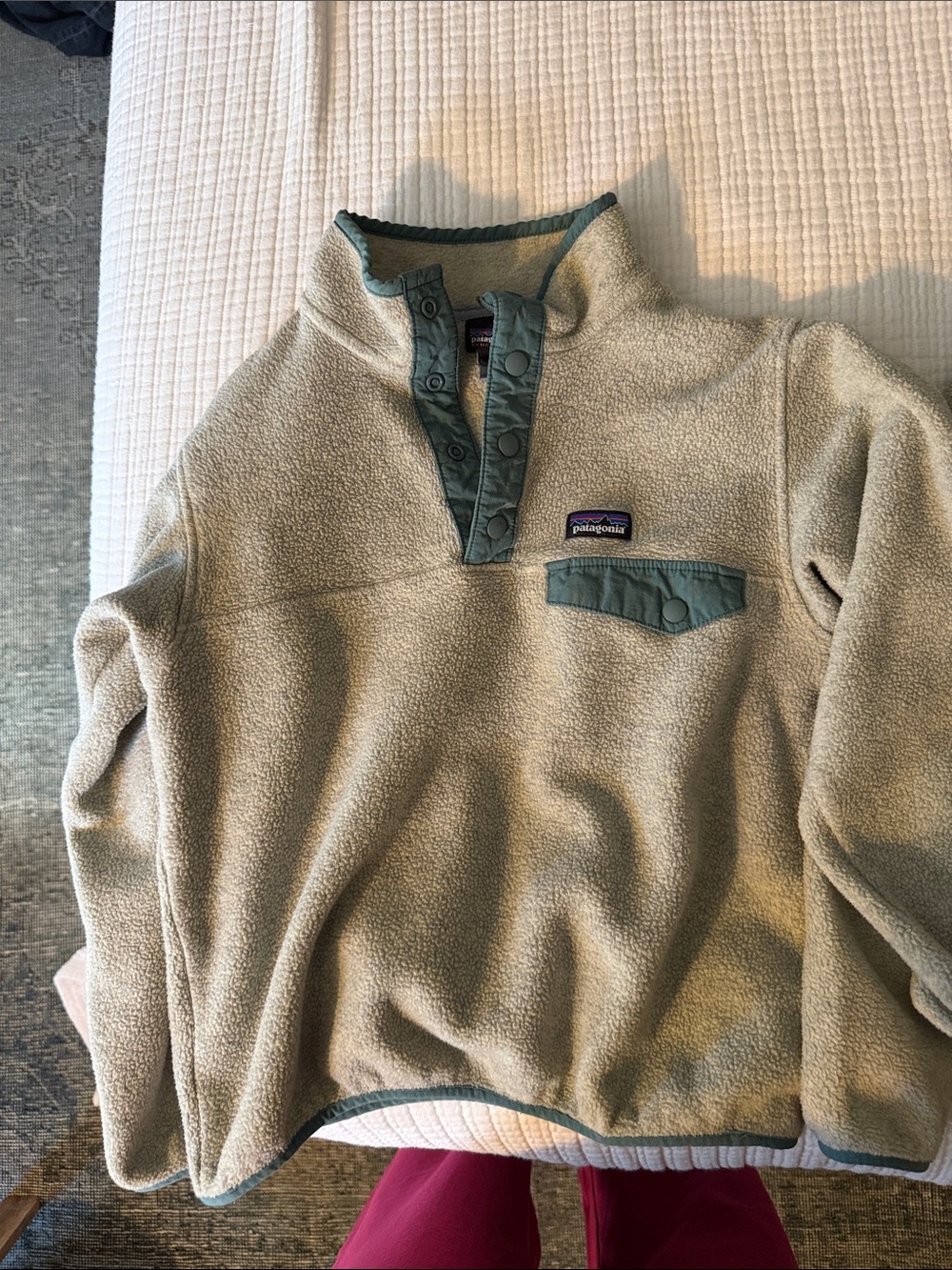 Patagonia Kids Synchilla Fleece Pullover with Teal Trim